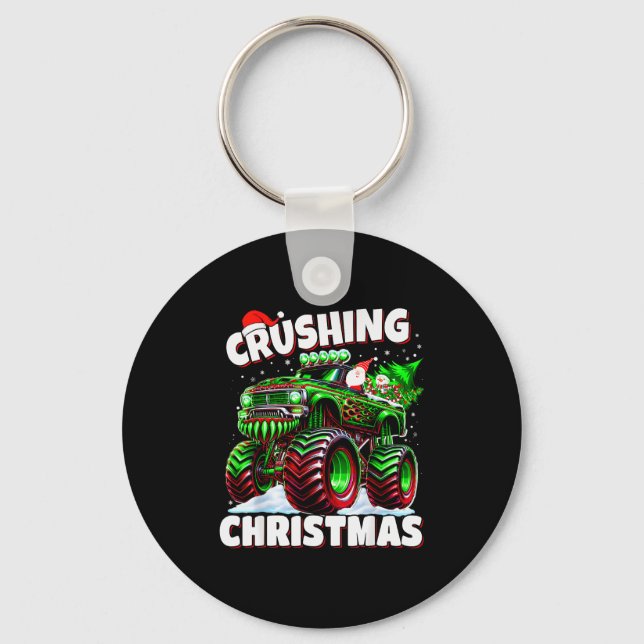 Chaveiro Crushing Christmas Truck For Boys Kids Holiday  (Frente)
