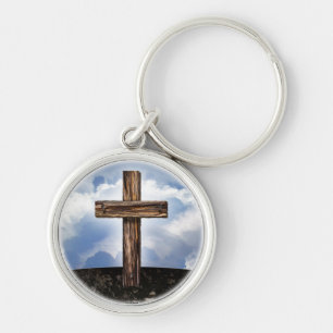 Chaveiro Cruz áspera com céu