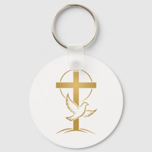 Chaveiro Cruz da Fé Ortodoxa & Pombo