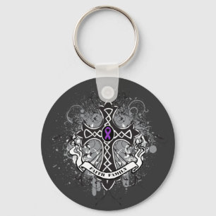 Chaveiro Cruz da oração da família da fé - fibrose cís