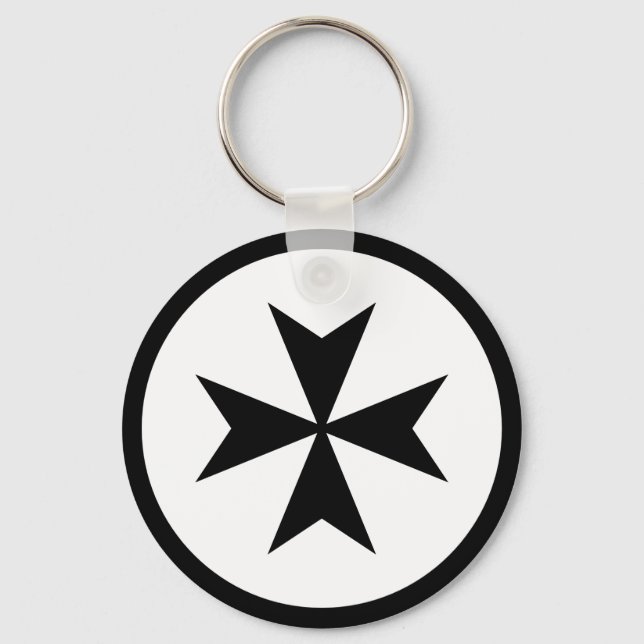 Chaveiro Cruz de Malta Preta (Frente)