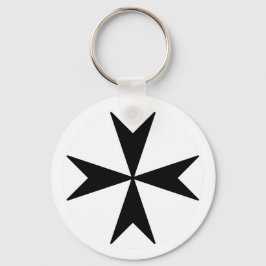 Chaveiro Cruz de Malta v2 (preto no branco)