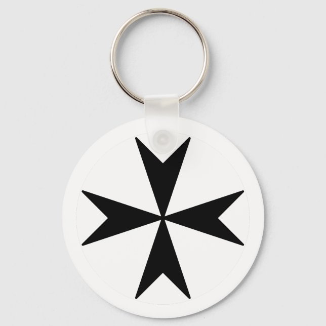 Chaveiro Cruz de Malta v2 (preto no branco) (Frente)