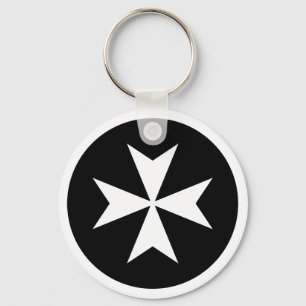 Chaveiro Cruz maltesa branca