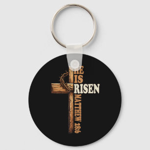 Chaveiro Cruz Religiosa de Páscoa Ele Ressuscitou Jesus Cri