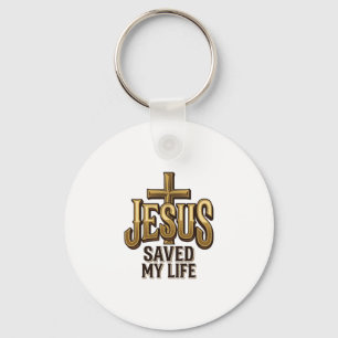 Chaveiro Cruz Vintage Jesus Salvou Minha Vida