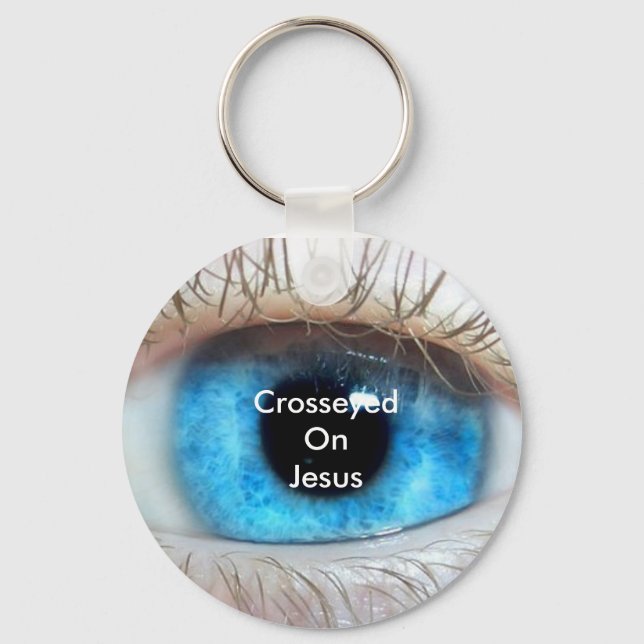 Chaveiro Cruzado em Jesus (azul) (Frente)