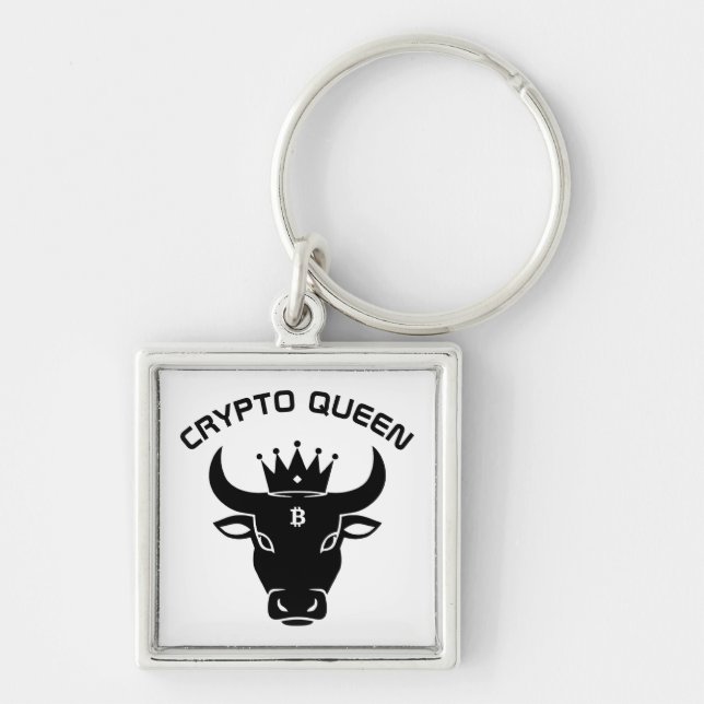 Chaveiro Crypto Queen Personalizado White (Frente)