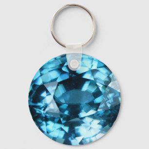 Chaveiro Crystal Blue Gemstone Zircon December Birthstone