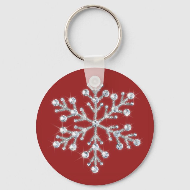Chaveiro Crystal Snowflake Keychain (red) (Frente)