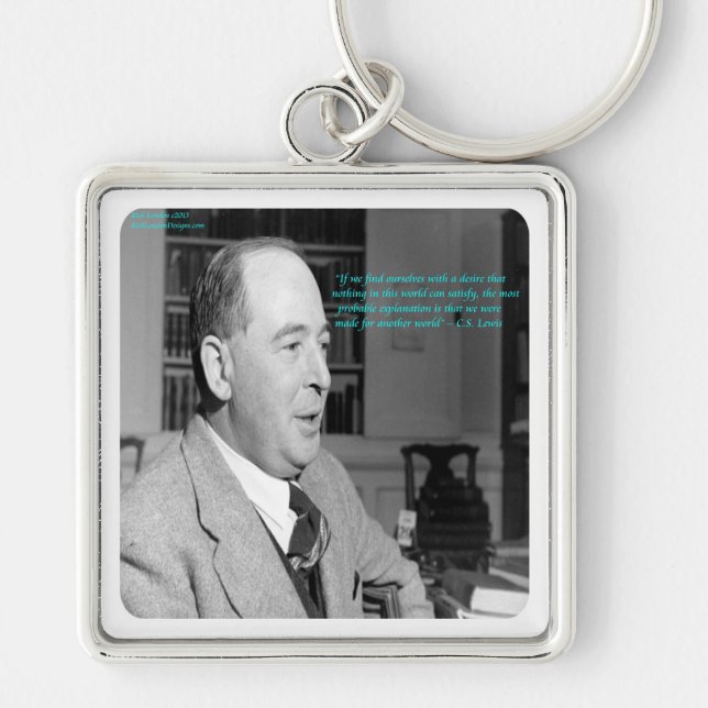 Chaveiro CS Lewis & "Outros Mundos" Citação (Frente)