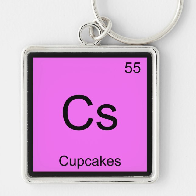 Chaveiro Cs - Símbolo de Elemento de Química de Cupcakes -  (Frente)