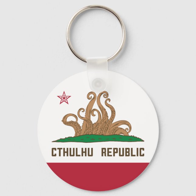 Chaveiro Cthulhu República da Califórnia Flag Lovecraft (Frente)