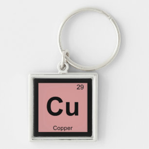 Chaveiro Cu - Química do Cobre Símbolo da Tabela Periódica
