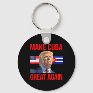 Chaveiro Cuba Patriótico Liberdade Cuba Bandeira EUA Gráfic