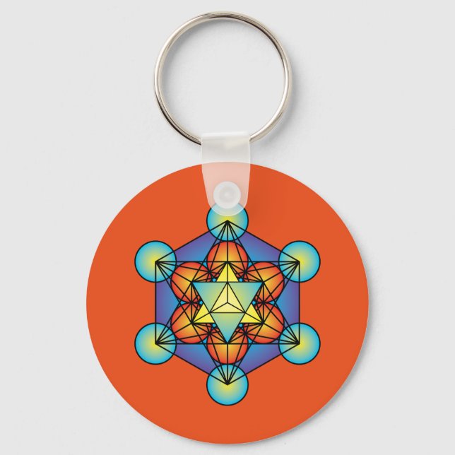 Chaveiro Cube Merkaba, do Metatron (Frente)