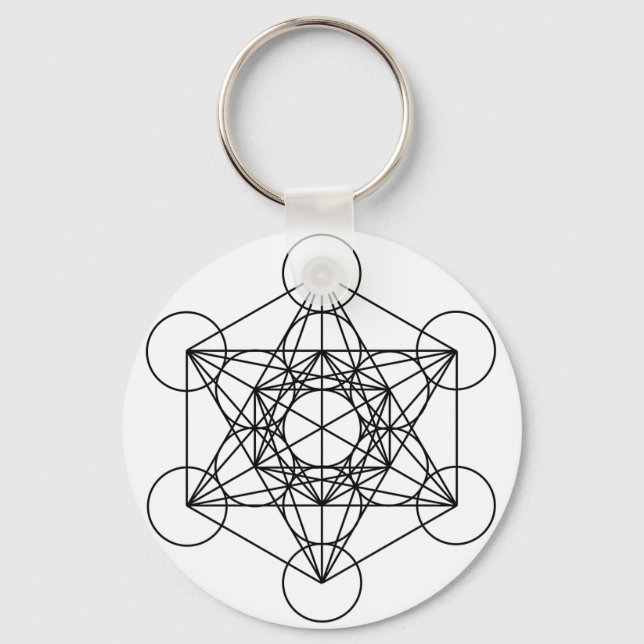 Chaveiro Cubo de Metatron (Branco) (Frente)