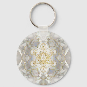 Chaveiro Cubo de Metatron em Geometria Sagrada de Lótus
