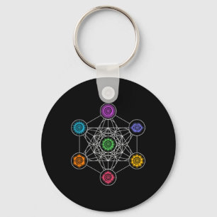Chaveiro Cubo de Metatron, Geometria Sagrada, Chakra, Yoga,