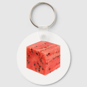 Chaveiro Cubo original de Comida de Melancia Vermelha doce 