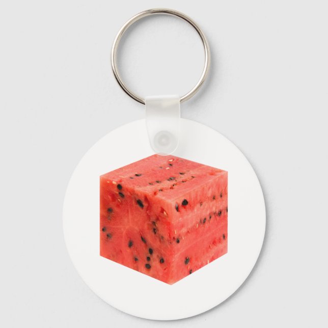 Chaveiro Cubo original de Comida de Melancia Vermelha doce  (Frente)