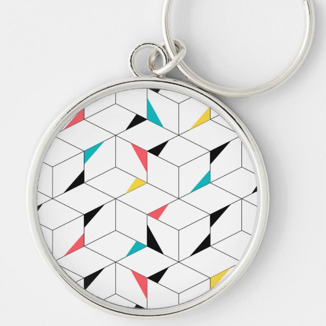 Chaveiro Cubos coloridos, modernos, alegres, modernos e fel (Frente)