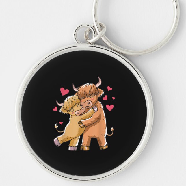 Chaveiro Cuddle Highland Cattle Scottish Cow Farmers Gift (Frente)