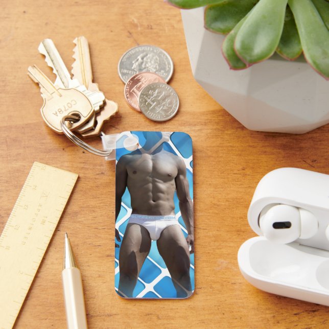 Chaveiro Cueca do Homem de SlipperyJoe, abdominais masculin (Mesa)