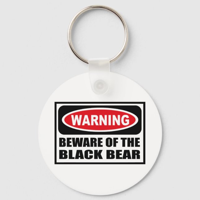 Chaveiro CUIDADO DA Cadeia-Chave do URSO PRETO (Frente)