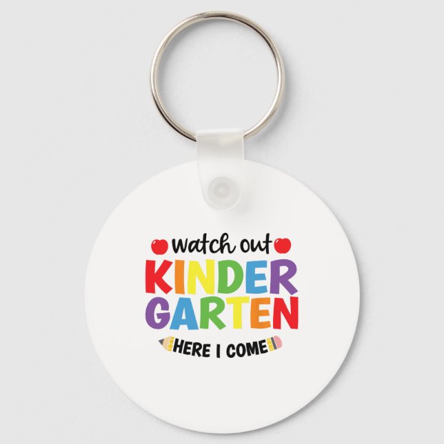 Chaveiro Cuidado Jardim de Infância Aqui Vou Eu Kinder Volt (Frente)
