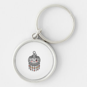 Chaveiro Cultur Earring Prateado Marroquino Kawaii Amazigh 