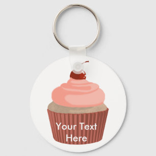 Chaveiro Cupcake-Cor-de-rosa e vermelho