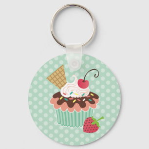 Chaveiro Cupcake da cereja & da hortelã
