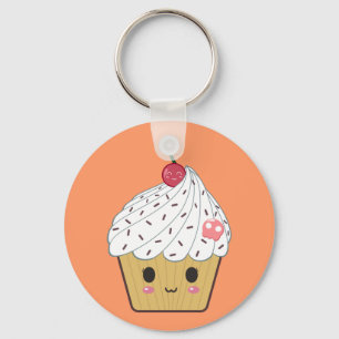 Chaveiro Cupcake de Kawaii com o crânio e a cereja