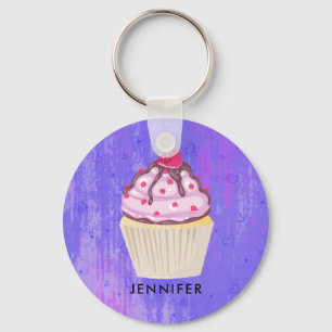 Chaveiro Cupcake doce com framboesa no topo personalizado