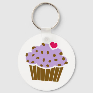 Chaveiro Cupcake Heart Choco Chip Blueberry