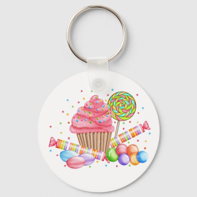 Chaveiro Cupcake Maravilha Candy Lollipop Doces Tarts (Frente)