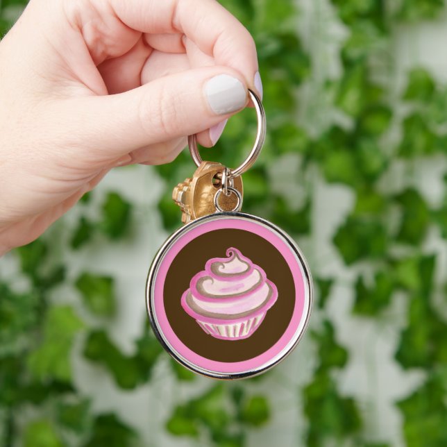 Chaveiro Cupcake Redemoinho Rosa (Mão)