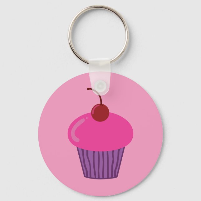 Chaveiro Cupcake rosa (Frente)