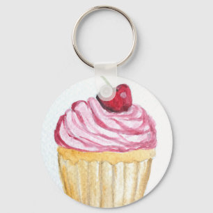 Chaveiro Cupcake rosa com cereja