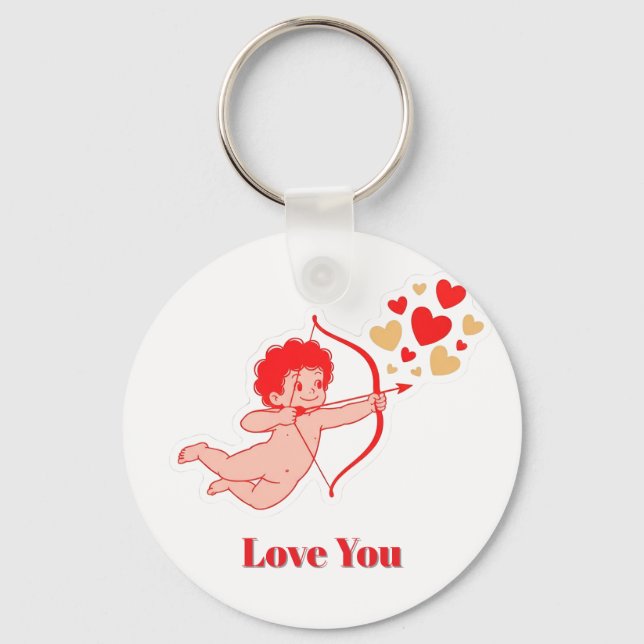 Chaveiro Cupido Fofo Com Arco e Flecha (Frente)
