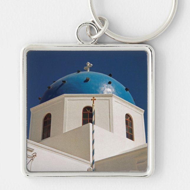 Chaveiro Cúpula azul, Santorini, Grécia (Frente)