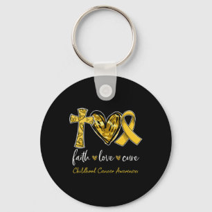 Chaveiro Cura do Amor da Fé Faixa de Ouro Conscientização d