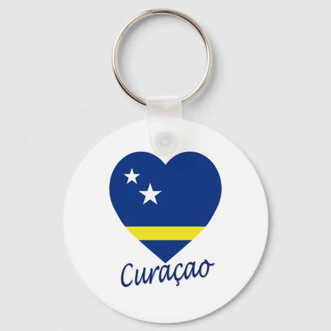 Chaveiro Curacao Flag Heart (Frente)