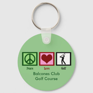 Chaveiro Curso ou Clube Personalizado de Golfe do Peace Lov