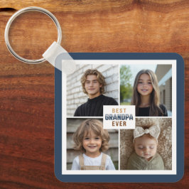 Chaveiro Custom 4 Photo Collage Best Grandpa Ever