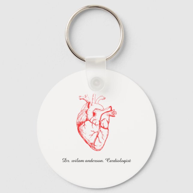 Chaveiro Custom Cardiologist Heart Anatomy Art (Frente)