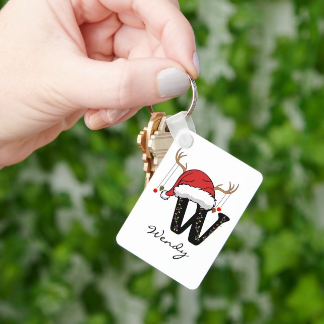 Chaveiro Custom Christmas Alphabet Monogram Mom Keychain (Mão)