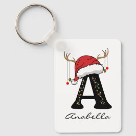Chaveiro Custom Christmas Monogram Keychain for Coworkers