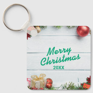 Chaveiro Custom Christmas Square Metal Keychain